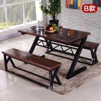 China gold supplier customised industrial iron cafe tables and chairs for sale